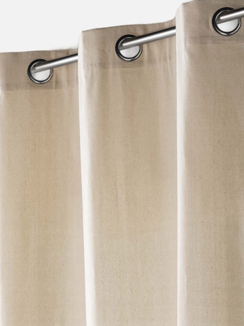 Rideau biais noir en polycoton Ecru - Kiabi