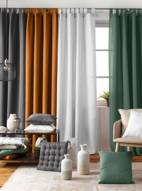 Rideau blanc à passants - Kiabi