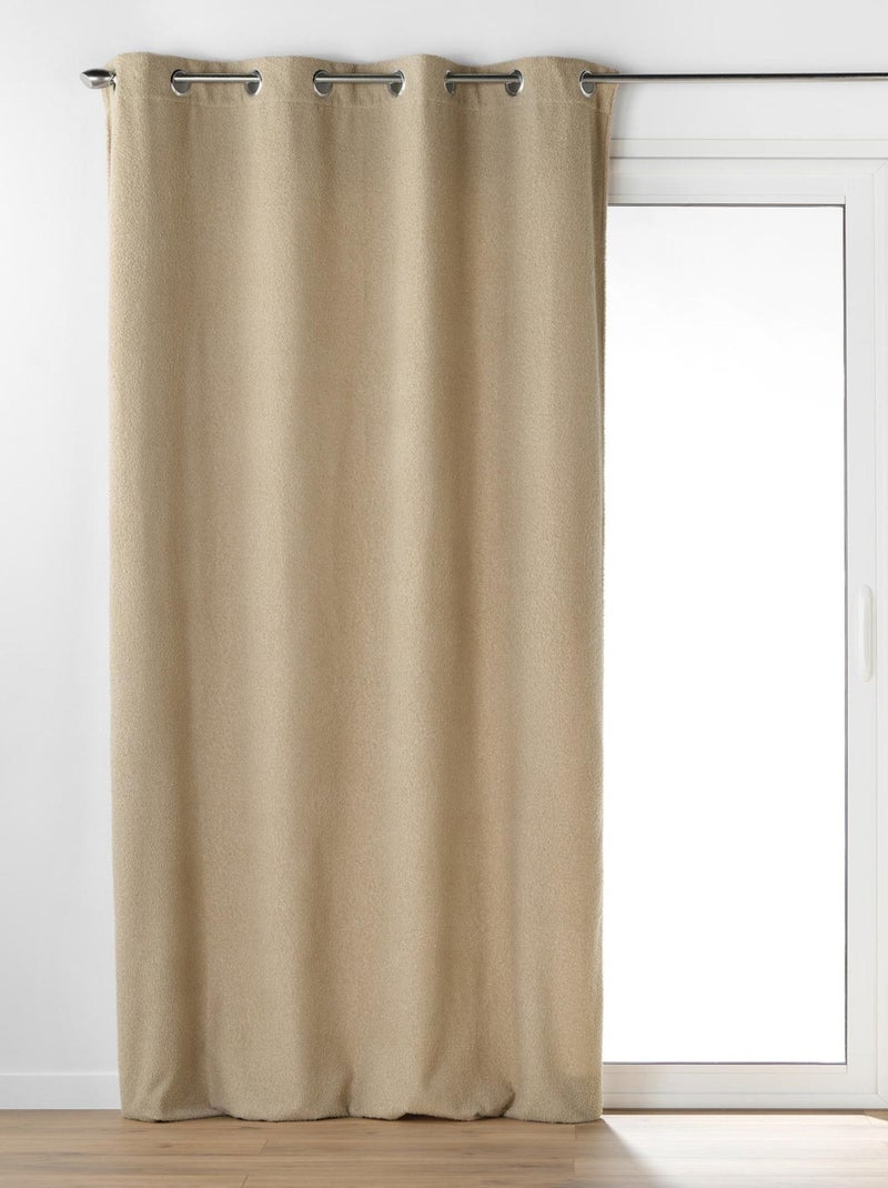 Rideau bouclette à oeillets Beige - Kiabi