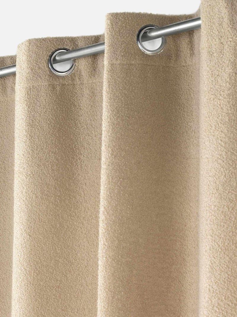 Rideau bouclette à oeillets Beige - Kiabi