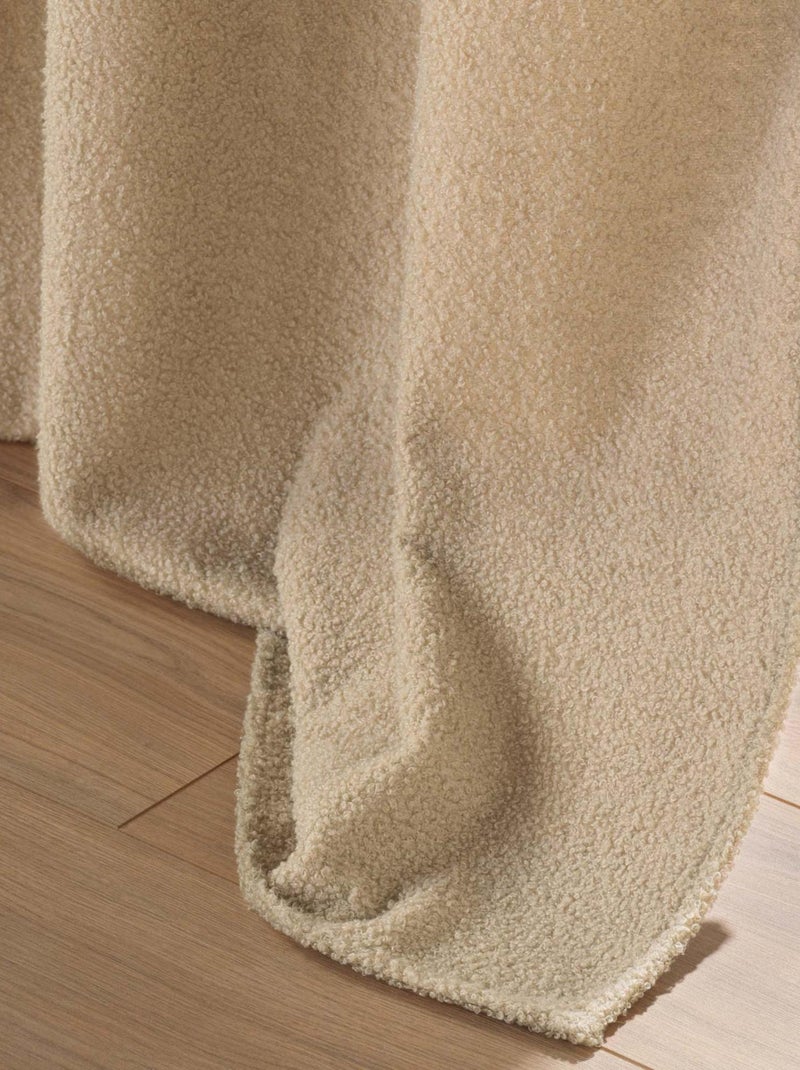 Rideau bouclette à oeillets Beige - Kiabi