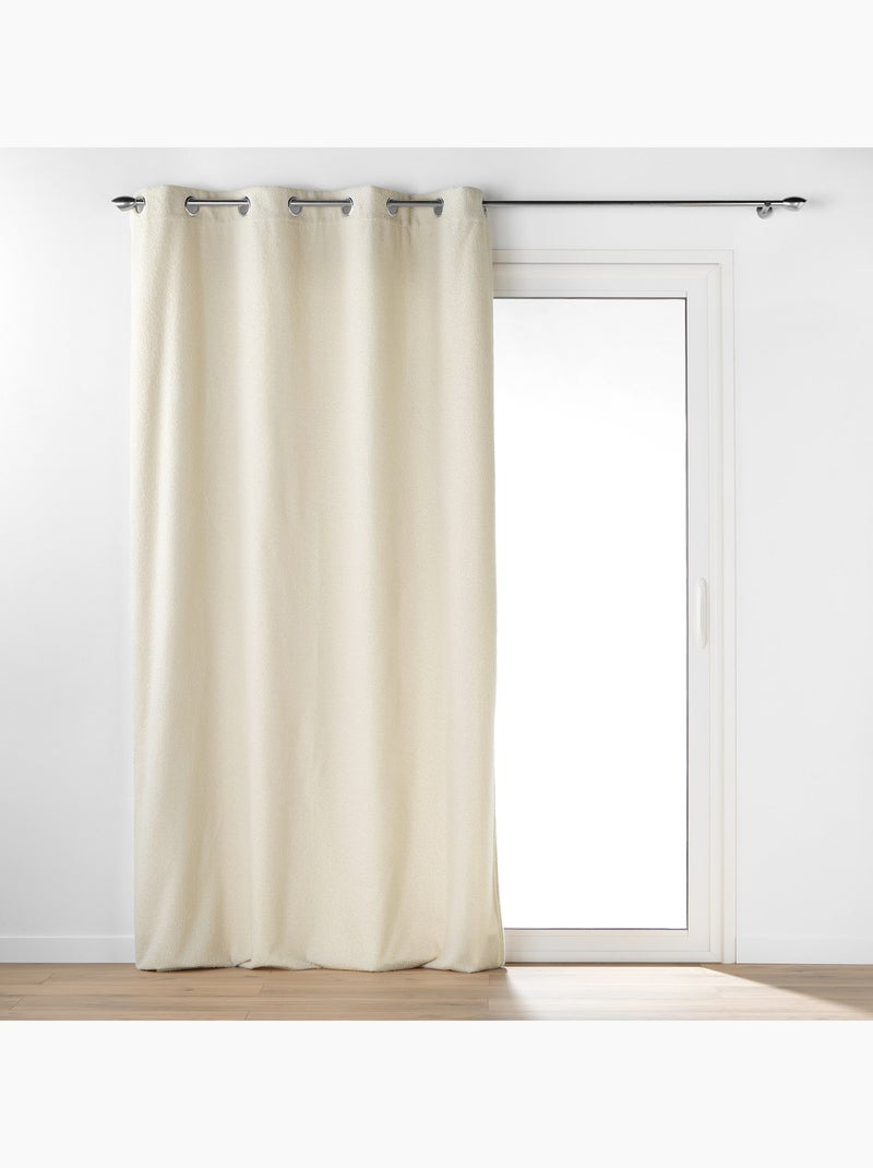 Rideau bouclette à oeillets Beige clair - Kiabi