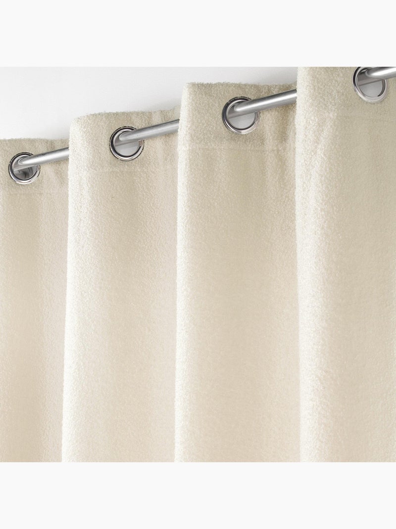 Rideau bouclette à oeillets Beige clair - Kiabi