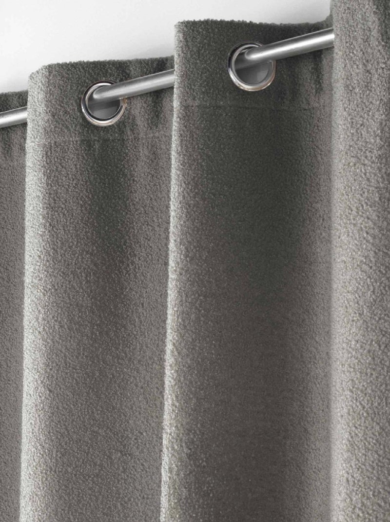 Rideau bouclette à oeillets Gris - Kiabi