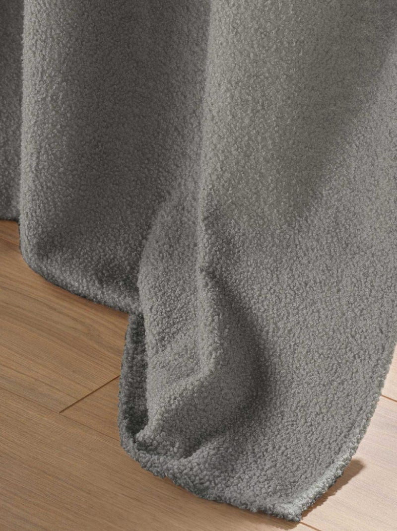 Rideau bouclette à oeillets Gris - Kiabi