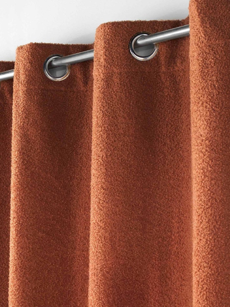 Rideau bouclette à oeillets Terracotta - Kiabi