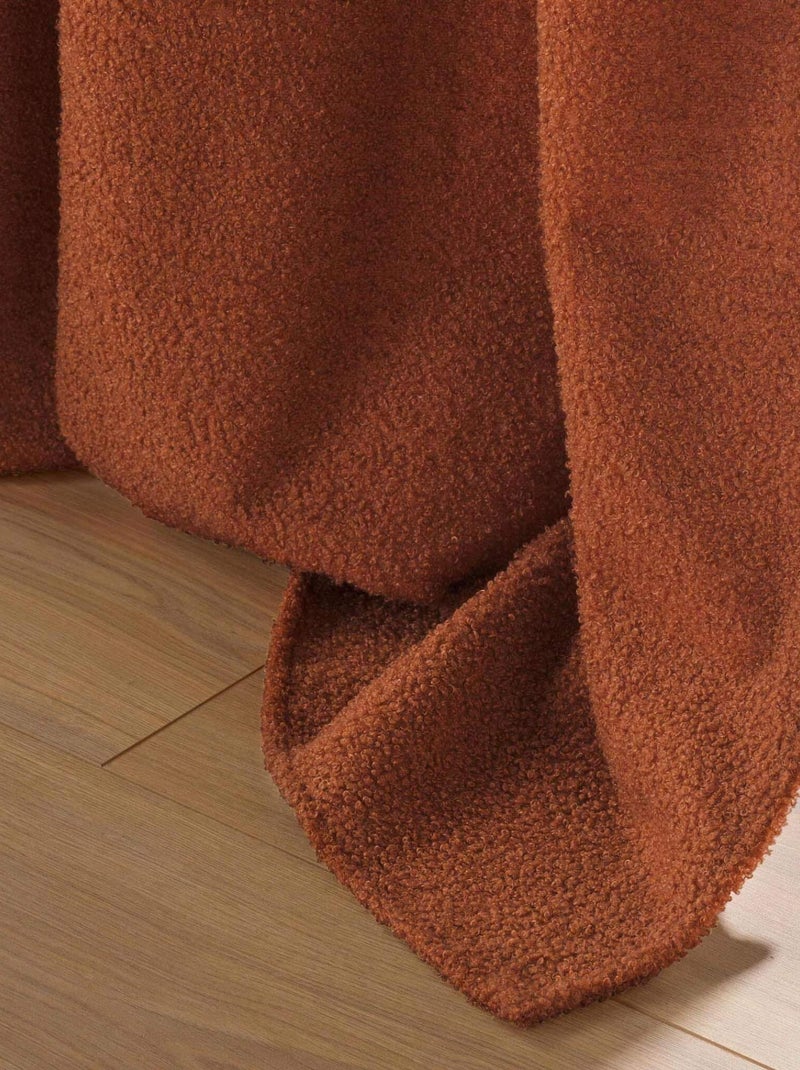 Rideau bouclette à oeillets Terracotta - Kiabi