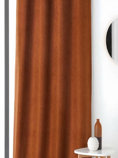 Rideau chataigne aspect velours - Kiabi