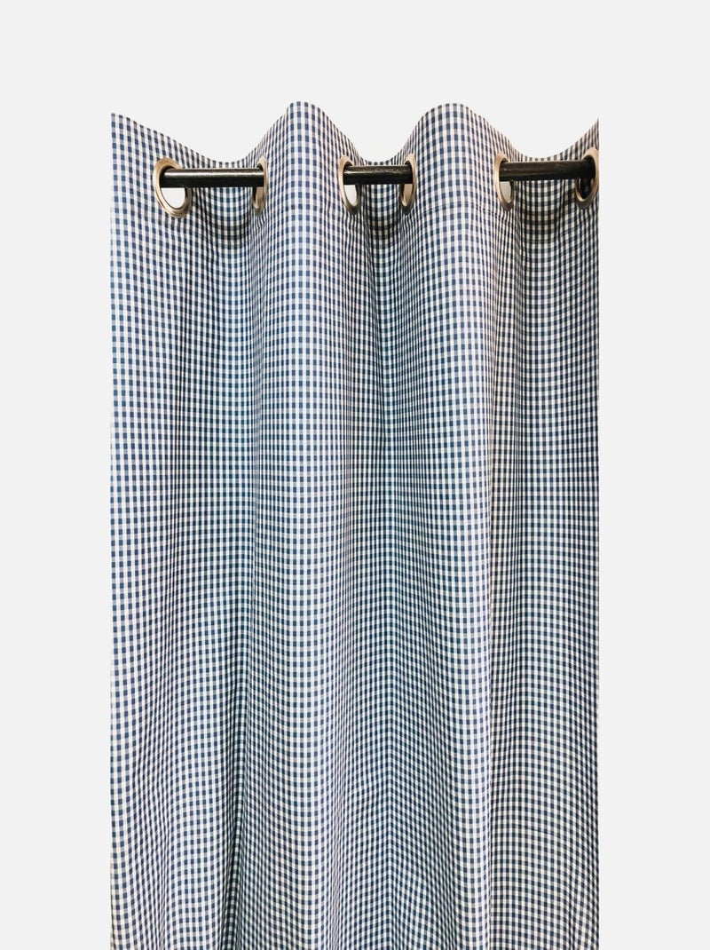 Rideau chic à carreaux bleu vichy 140x250cm Bleu - Kiabi