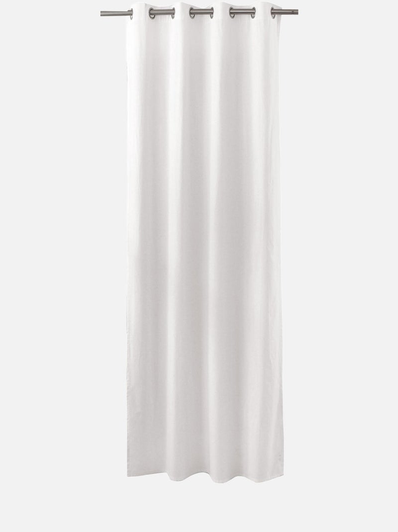 Rideau coloré en pur coton 8 œillets Blanc - Kiabi