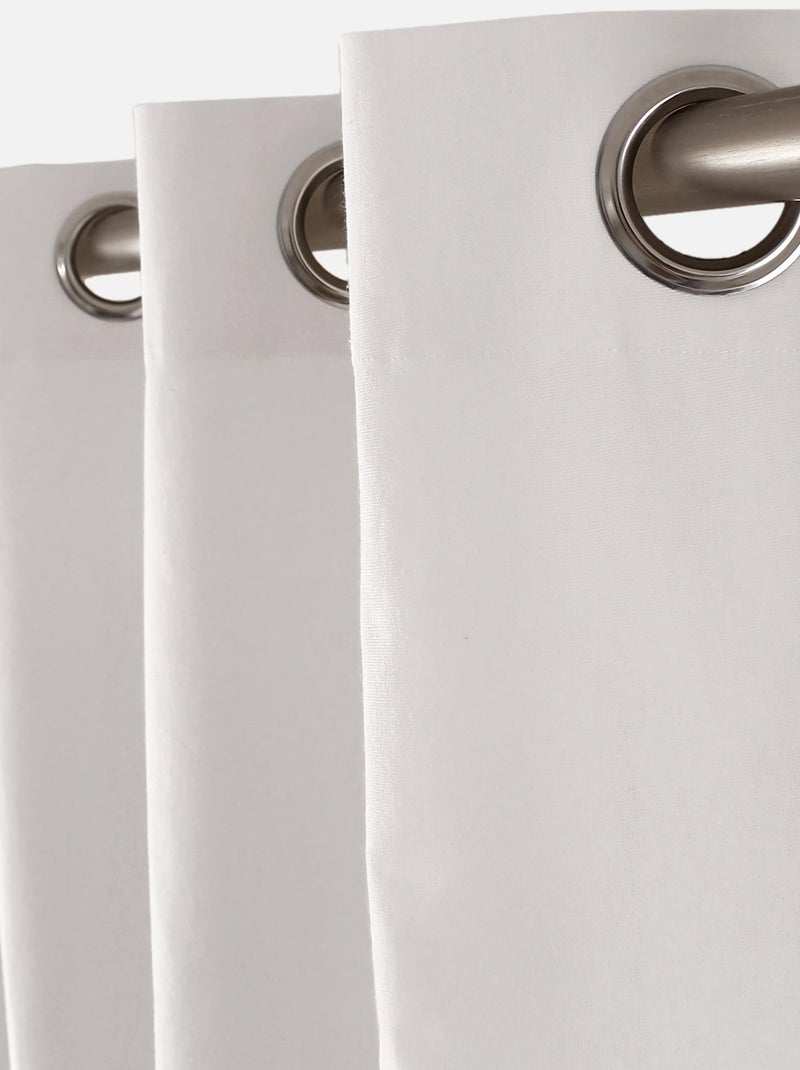 Rideau coloré en pur coton 8 œillets Blanc - Kiabi