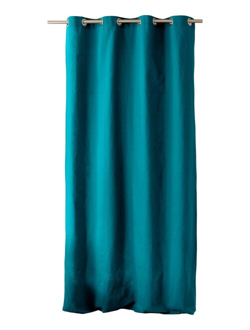 Rideau coloré en pur coton 8 œillets - Kiabi