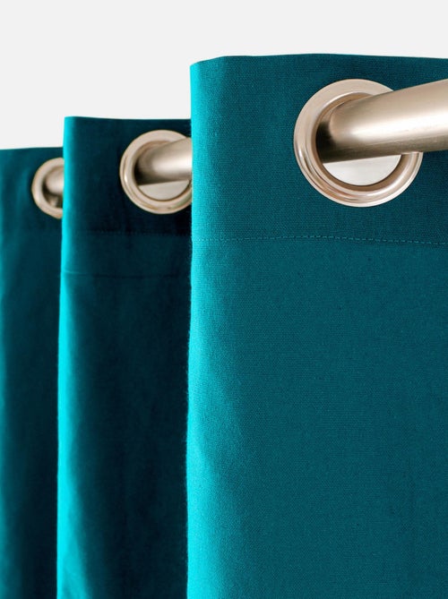 Rideau coloré en pur coton 8 œillets - Kiabi