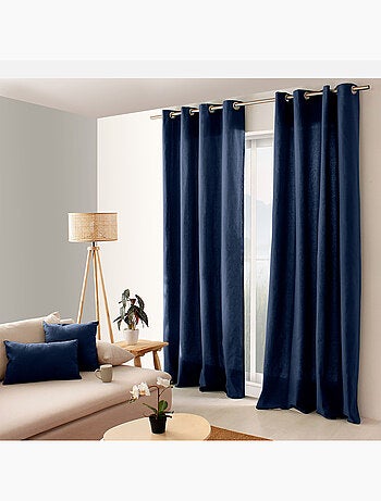 Rideau coloré en pur coton 8 œillets