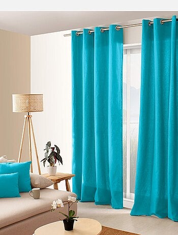 Rideau coloré en pur coton 8 œillets