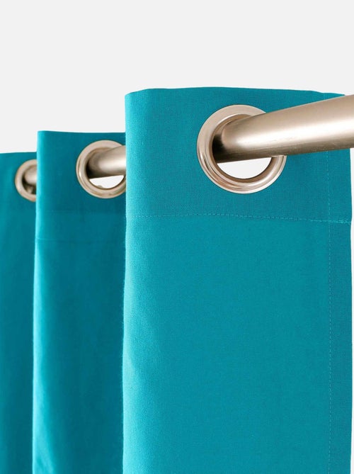 Rideau coloré en pur coton 8 œillets - Kiabi