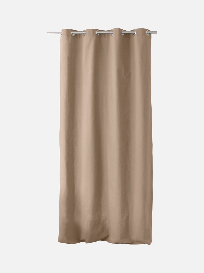 Rideau coloré en pur coton 8 œillets Bois naturel - Kiabi