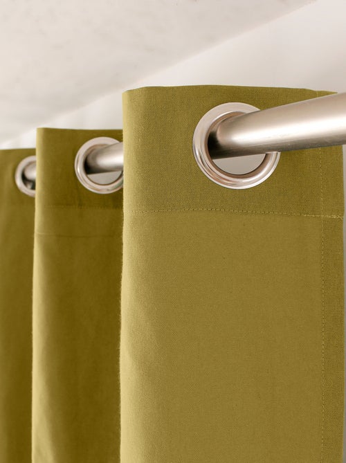 Rideau coloré en pur coton 8 œillets - Kiabi