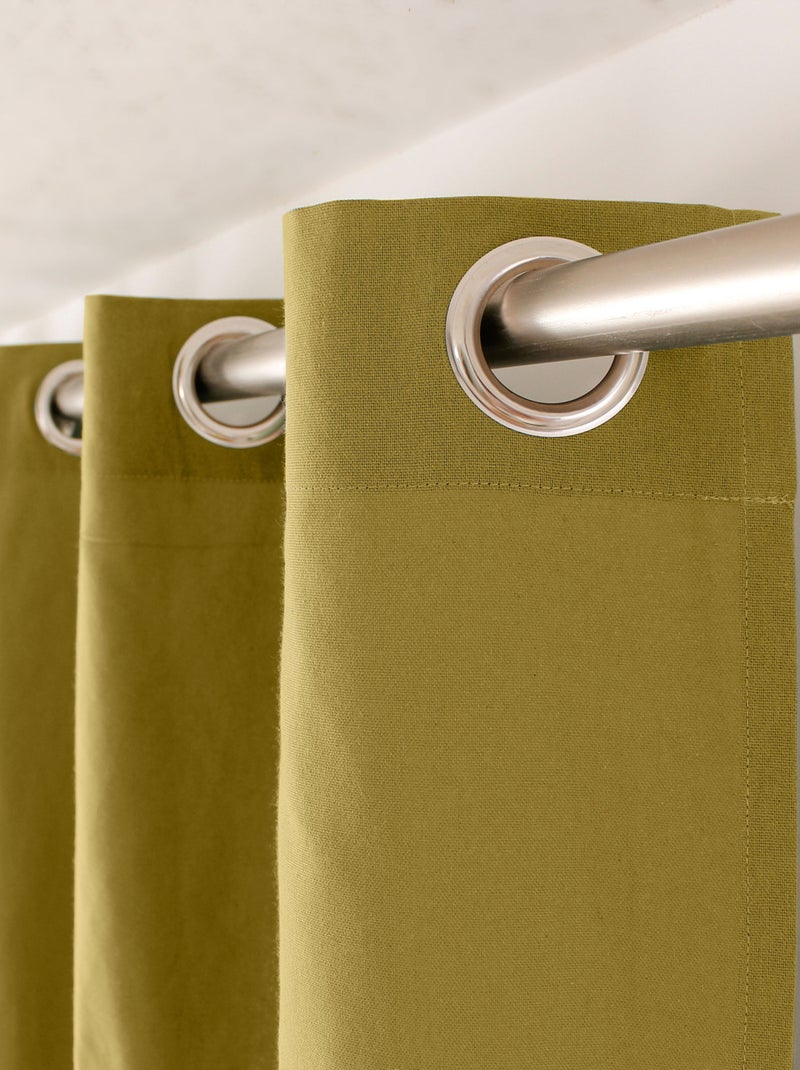 Rideau coloré en pur coton 8 œillets Bronze - Kiabi