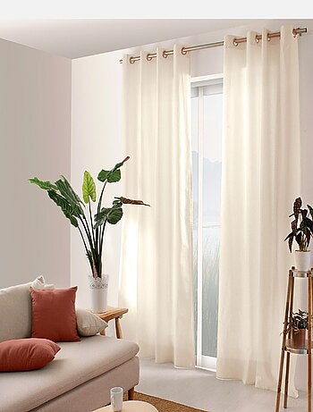 Rideau coloré en pur coton 8 œillets