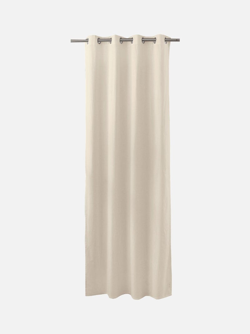 Rideau coloré en pur coton 8 œillets Ecru - Kiabi