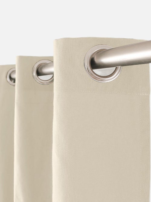 Rideau coloré en pur coton 8 œillets - Kiabi
