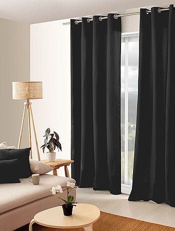 Rideau coloré en pur coton 8 œillets