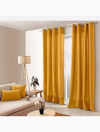 Rideau coloré en pur coton 8 œillets