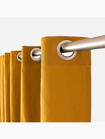 Rideau coloré en pur coton 8 œillets