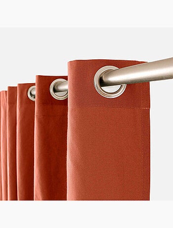 Rideau coloré en pur coton 8 œillets