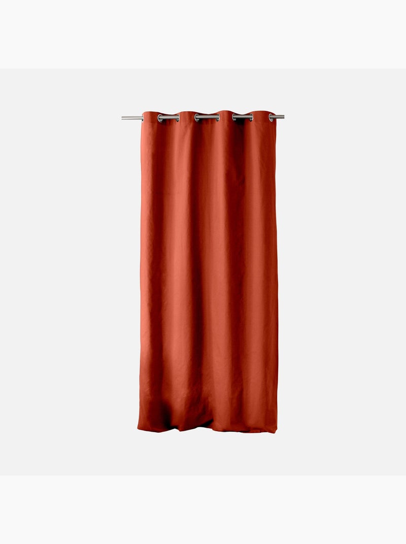 Rideau coloré en pur coton 8 œillets Orange - Kiabi