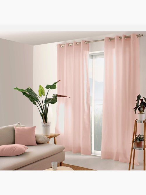 Rideau coloré en pur coton 8 œillets - Kiabi