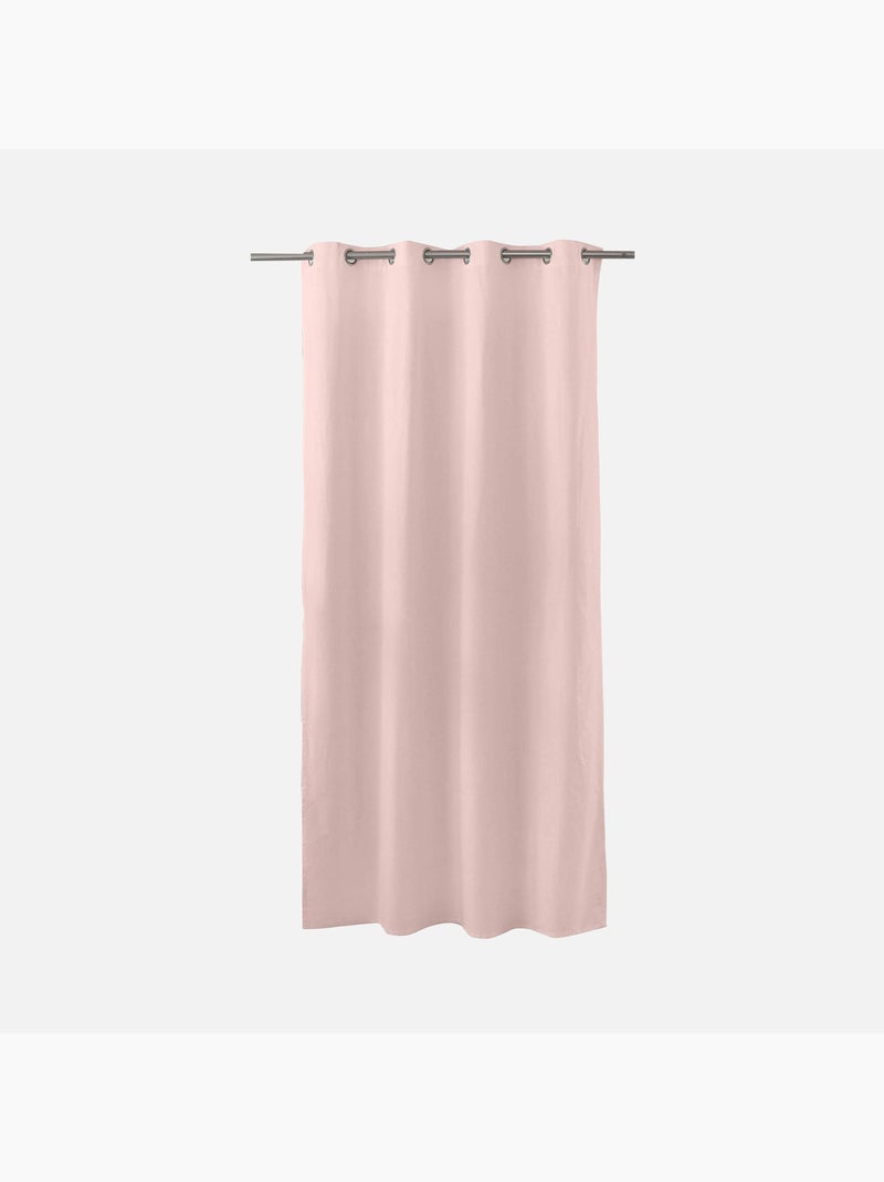 Rideau coloré en pur coton 8 œillets Rose - Kiabi