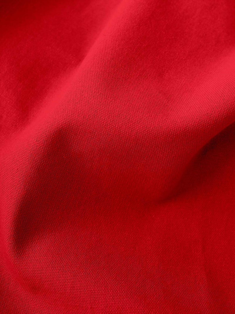 Rideau coloré en pur coton 8 œillets Rouge - Kiabi