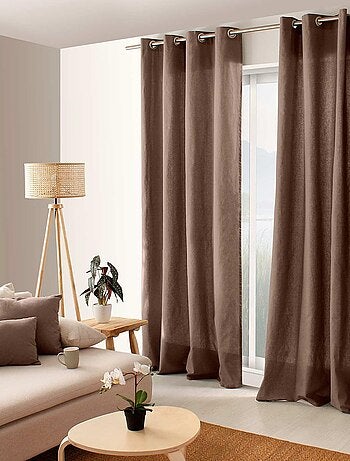 Rideau coloré en pur coton 8 œillets