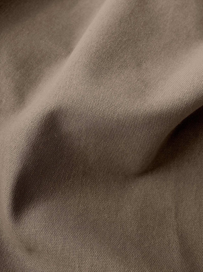 Rideau coloré en pur coton 8 œillets Taupe - Kiabi