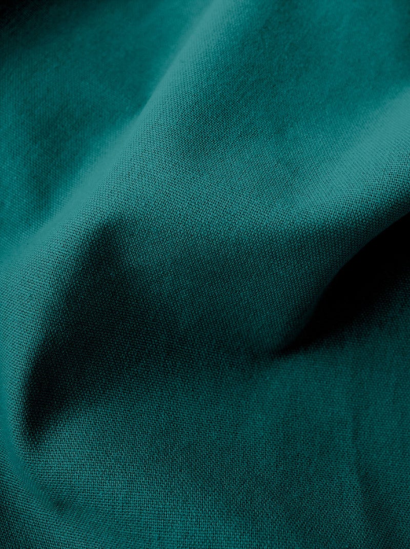 Rideau coloré en pur coton 8 œillets Vert émeraude - Kiabi