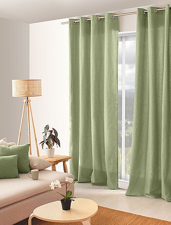 Rideau coloré en pur coton 8 œillets