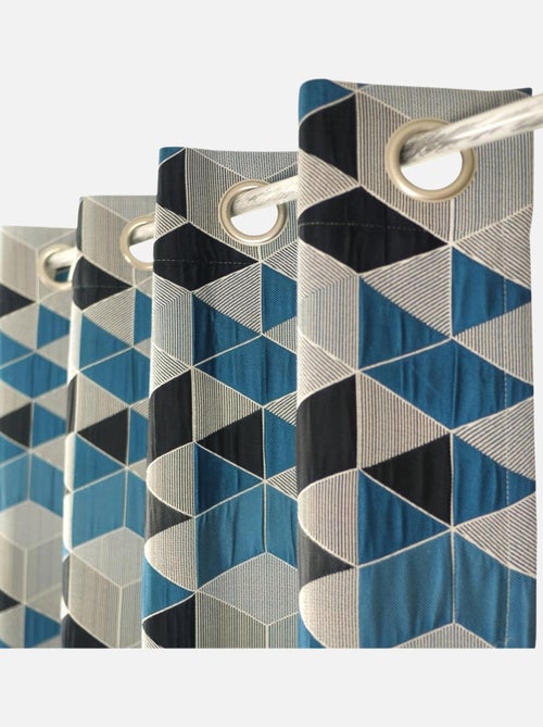 Rideau contemporain et vintage motif cube - Kiabi