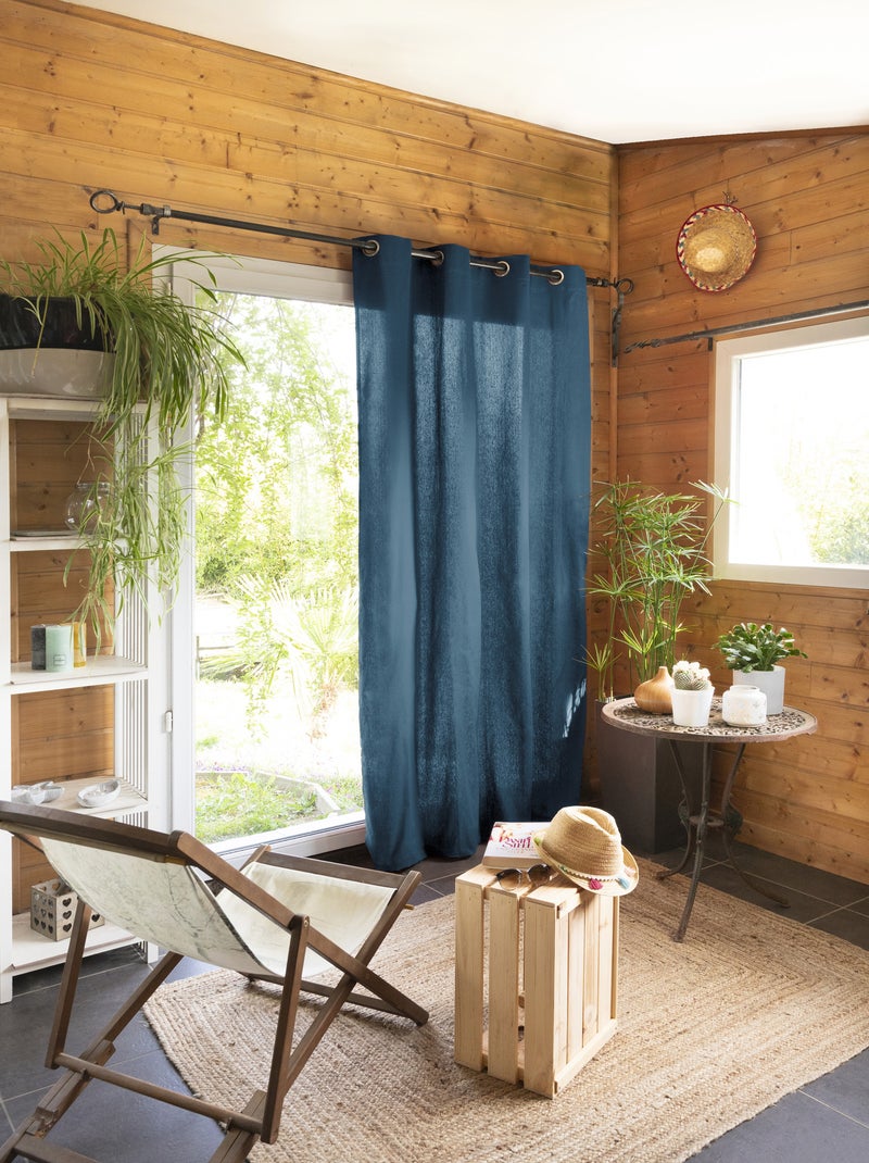 Rideau coton Collection Kalas Bleu clair - Kiabi