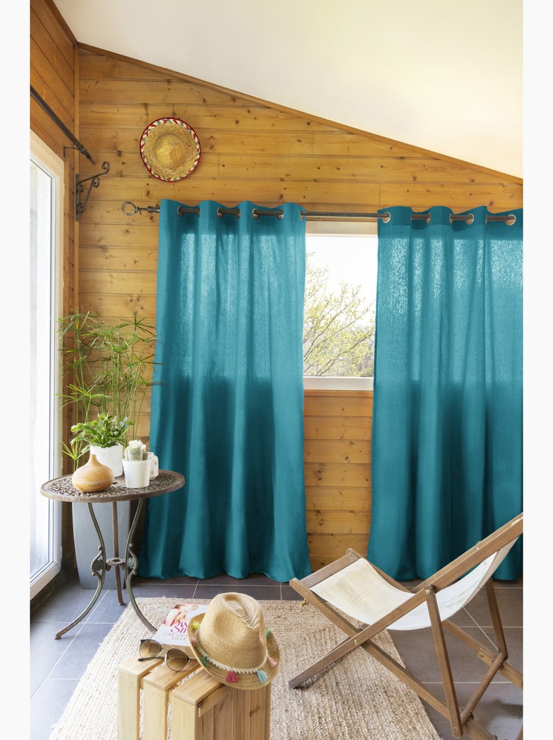 Rideau coton Collection Kalas Gris nuage - Kiabi