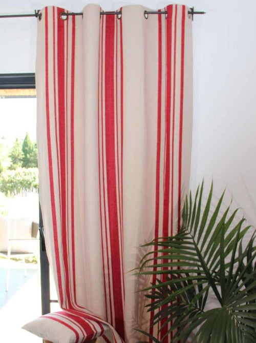 Rideau coton épais Rustique à oeillets - Kiabi