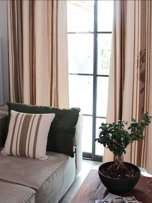 Rideau coton épais Rustique à oeillets - Kiabi