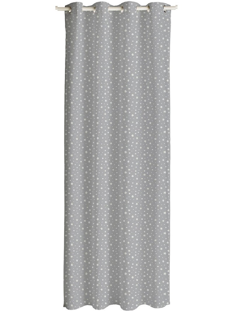 Rideau coton ETOILES Gris clair - Kiabi