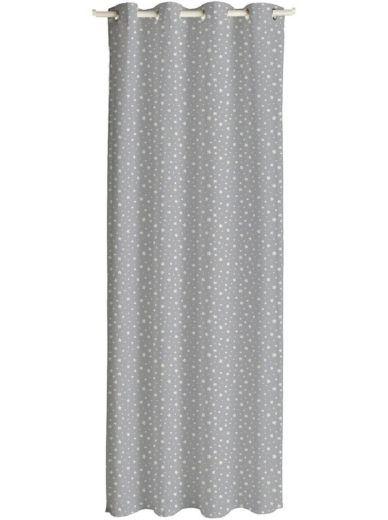 Rideau coton ETOILES Gris clair - Kiabi
