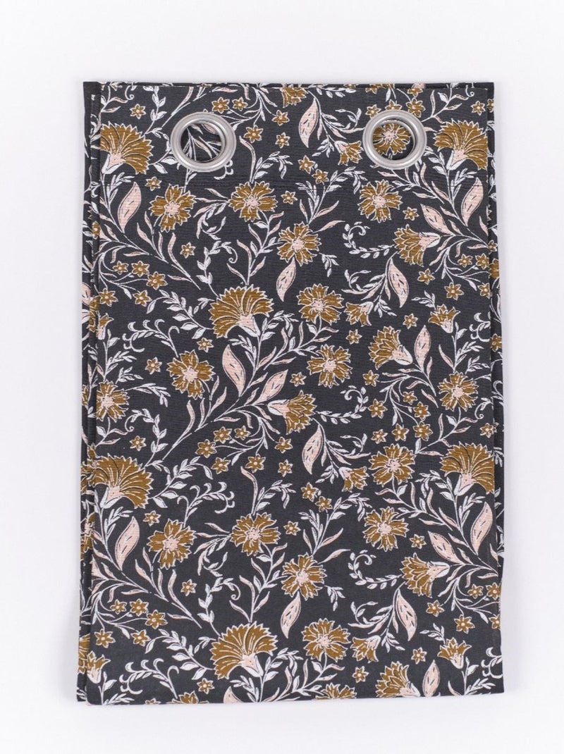 Rideau coton INDIES JAPUR gris anthracite - Kiabi