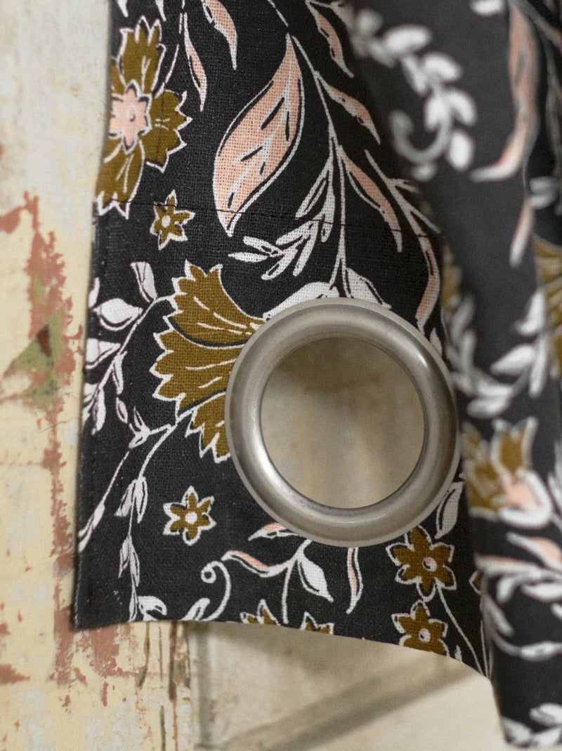 Rideau coton INDIES JAPUR gris anthracite - Kiabi