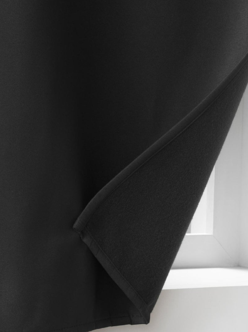 Rideau court isolant thermique Noir - Kiabi