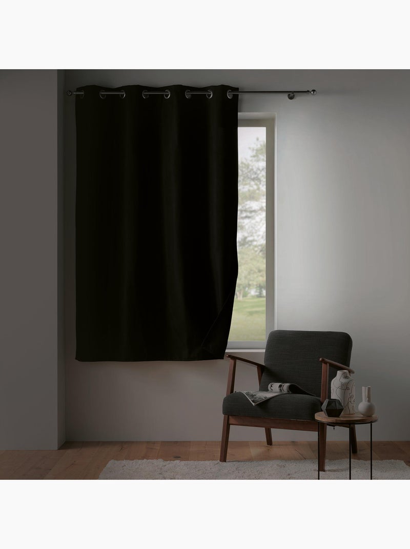 Rideau court isolant thermique Noir - Kiabi