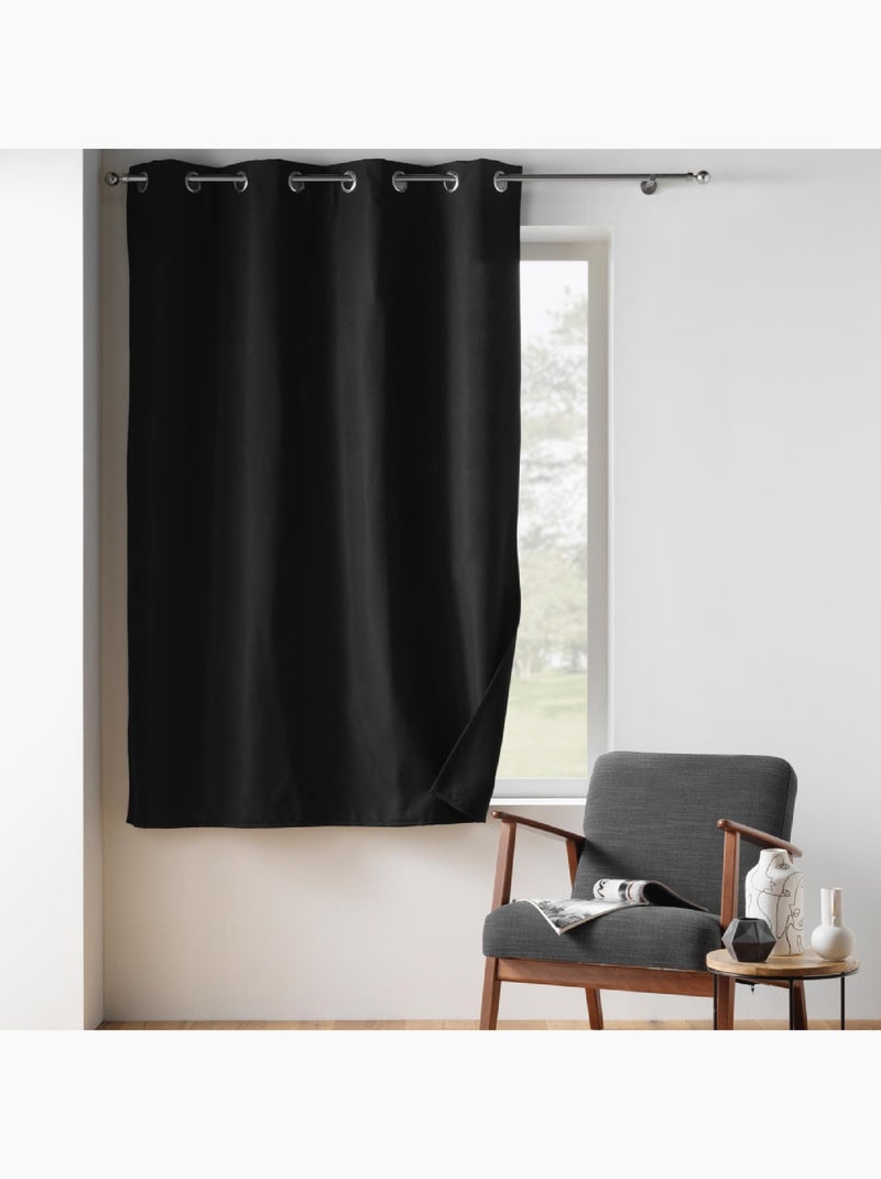 Rideau court isolant thermique Noir - Kiabi